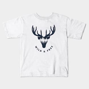 Deer. Wild And Free Kids T-Shirt